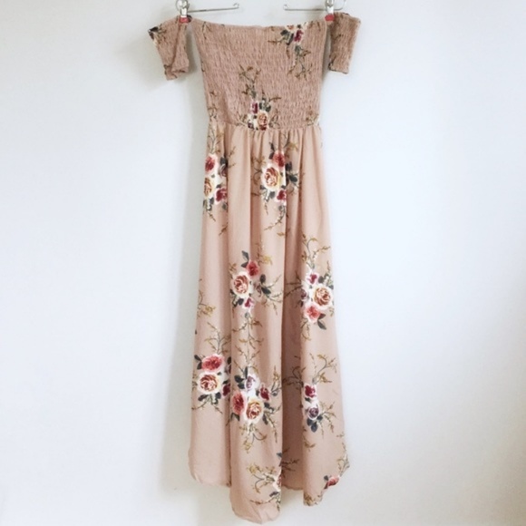 Sexy Off The Shoulder Floral Split Front Dress NEW - Picture 4 of 6